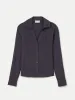 The Fitted Sheer Blouse in Dark Grey sold by Frank & Oak