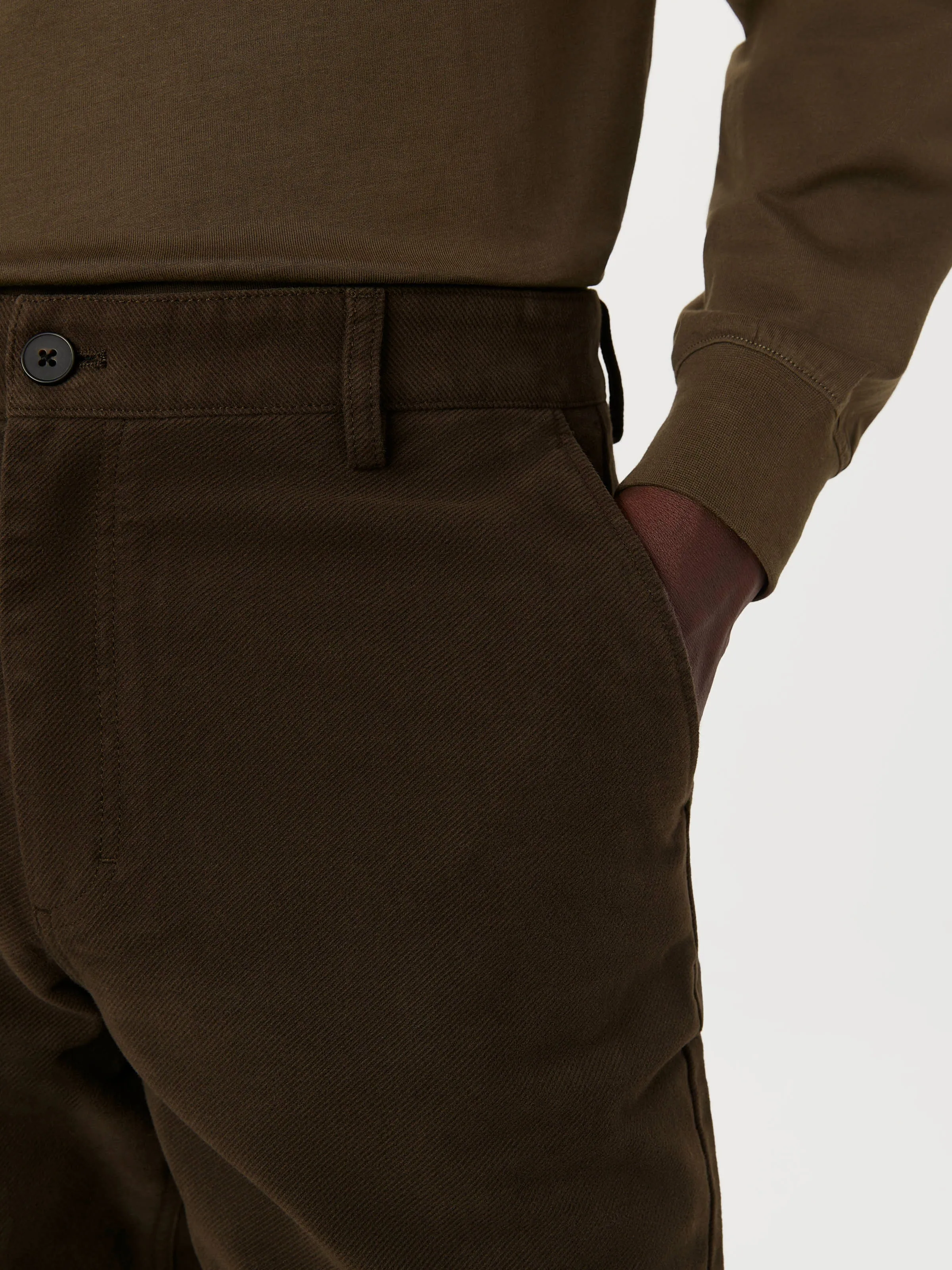 The Joey Straight Moleskin Pant in Dark Taupe sold by Frank & Oak product image thumbnail 4