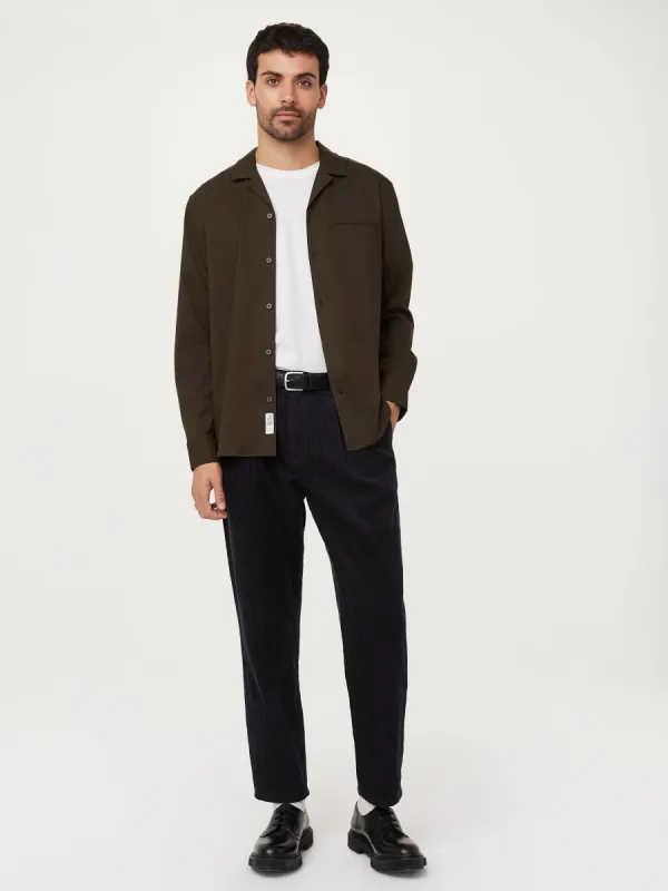 The Fluid Shirt  in Dark Taupe sold by Frank & Oak