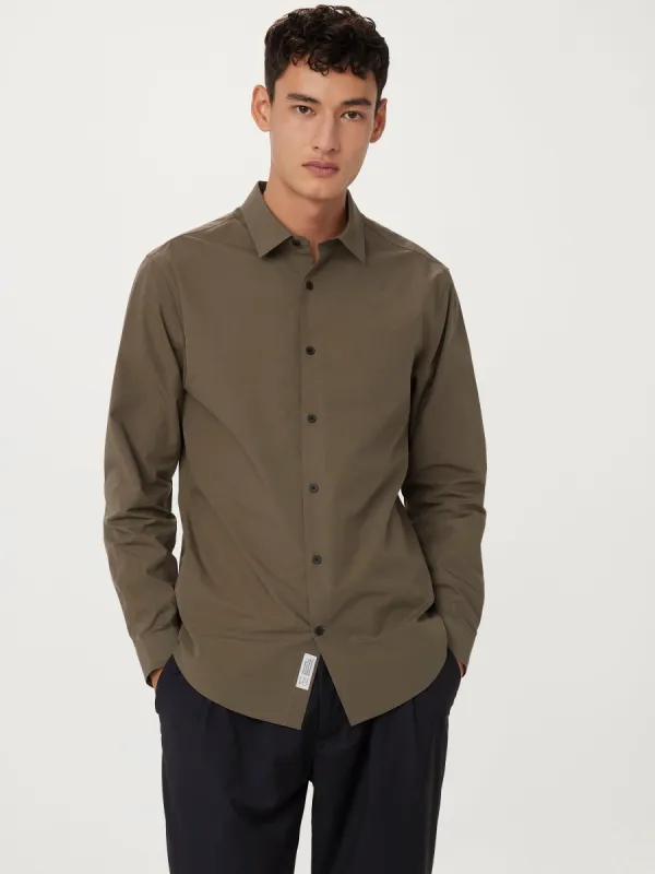 The Essential Dress Shirt in Dark Khahi sold by Frank & Oak