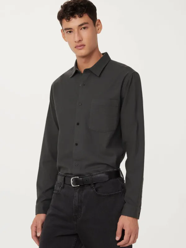 The Yak Wool Flannel Shirt in Storm Grey sold by Frank & Oak