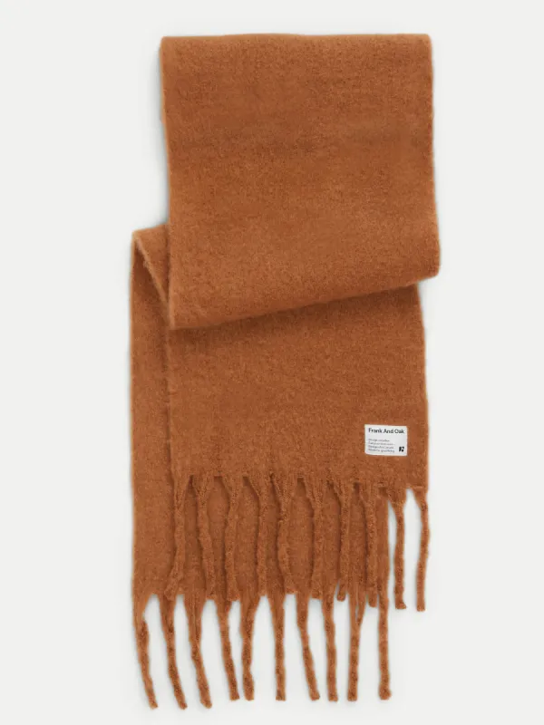 The Fuzzy Scarf in Nutmeg sold by Frank & Oak