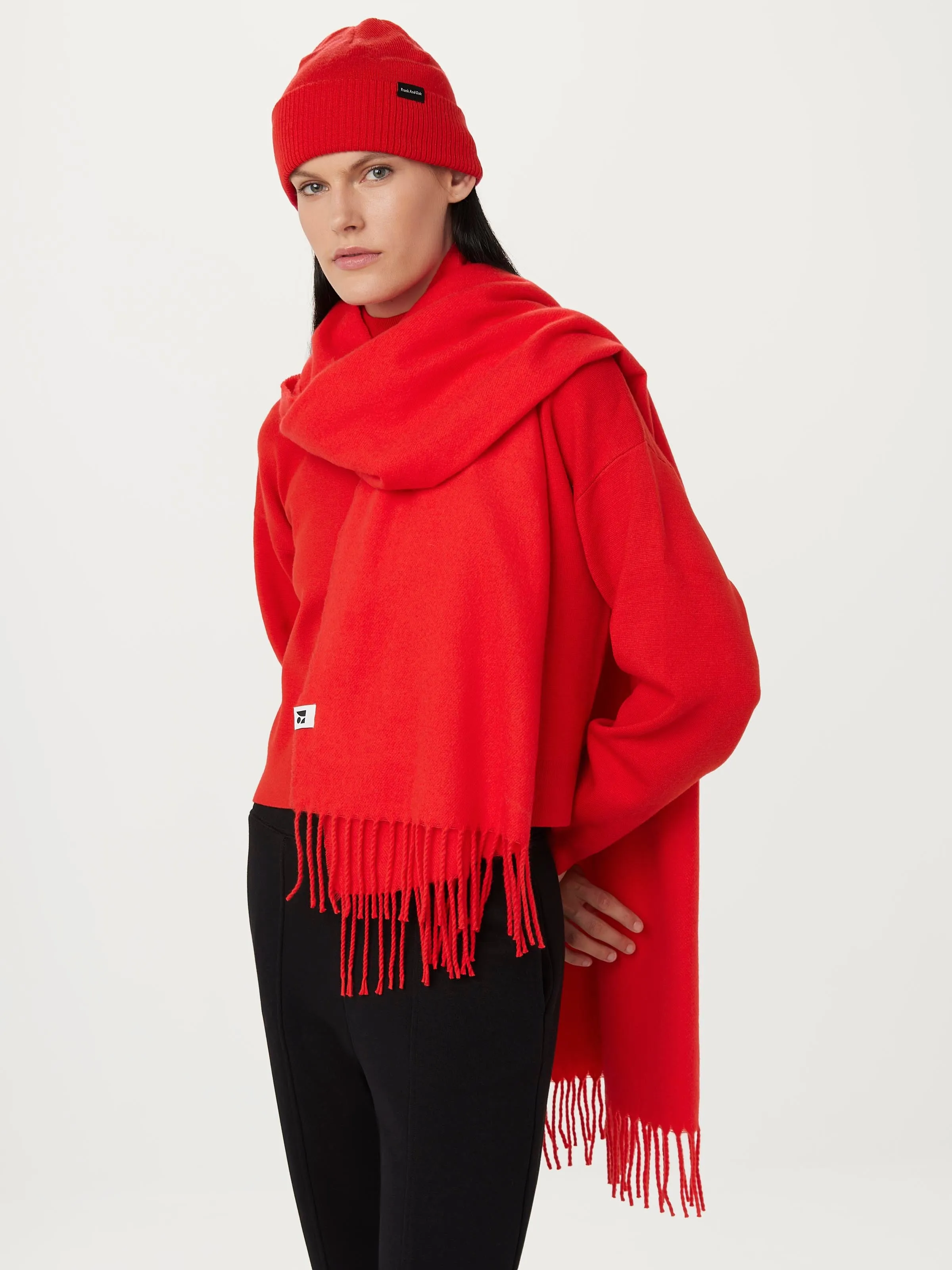 The Solid Scarf in Bright Red sold by Frank & Oak product image thumbnail 2