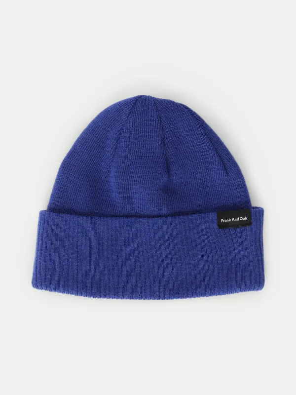 The Merino Wool Beanie in Blue sold by Frank & Oak