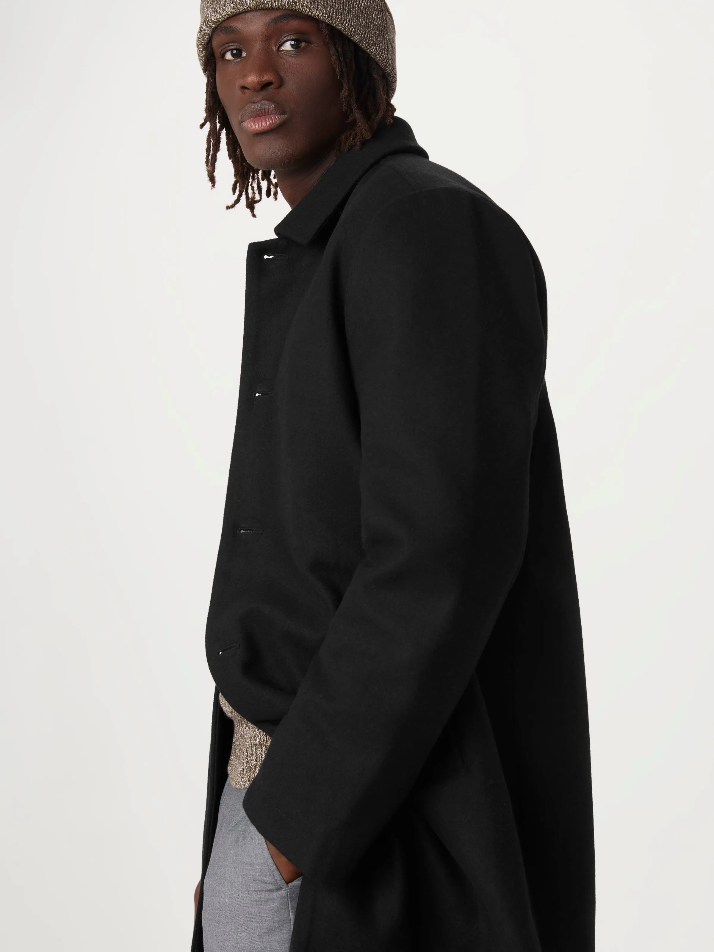 The Smith Mac Topcoat in Black sold by Frank & Oak product image thumbnail 3