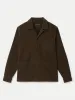The Moleskin Overshirt in Dark Taupe sold by Frank & Oak