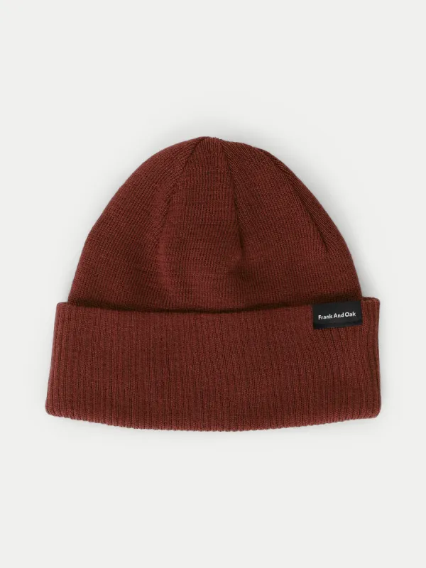 The Merino Wool Beanie in Cappuccino sold by Frank & Oak