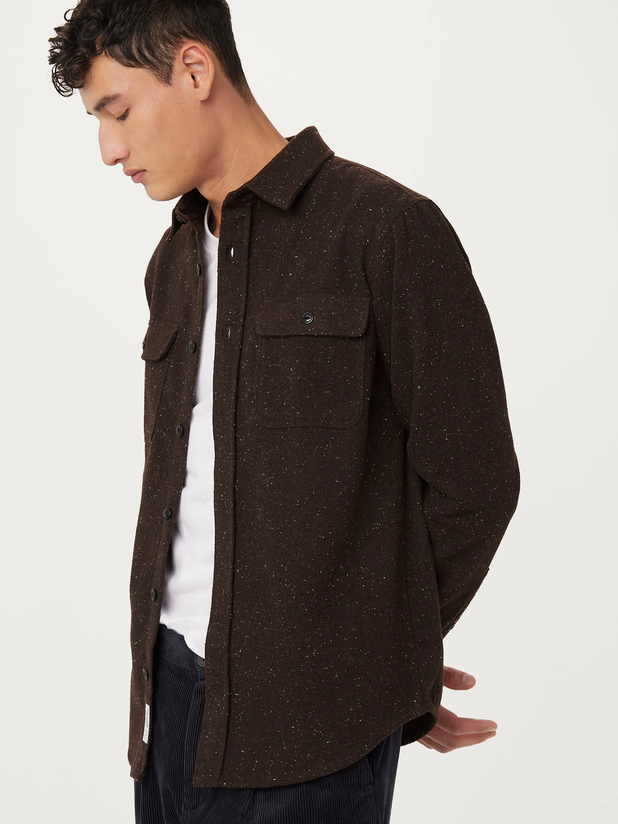 The Neppy Flannel Shirt in Dark Chocolate sold by Frank & Oak product image thumbnail 2