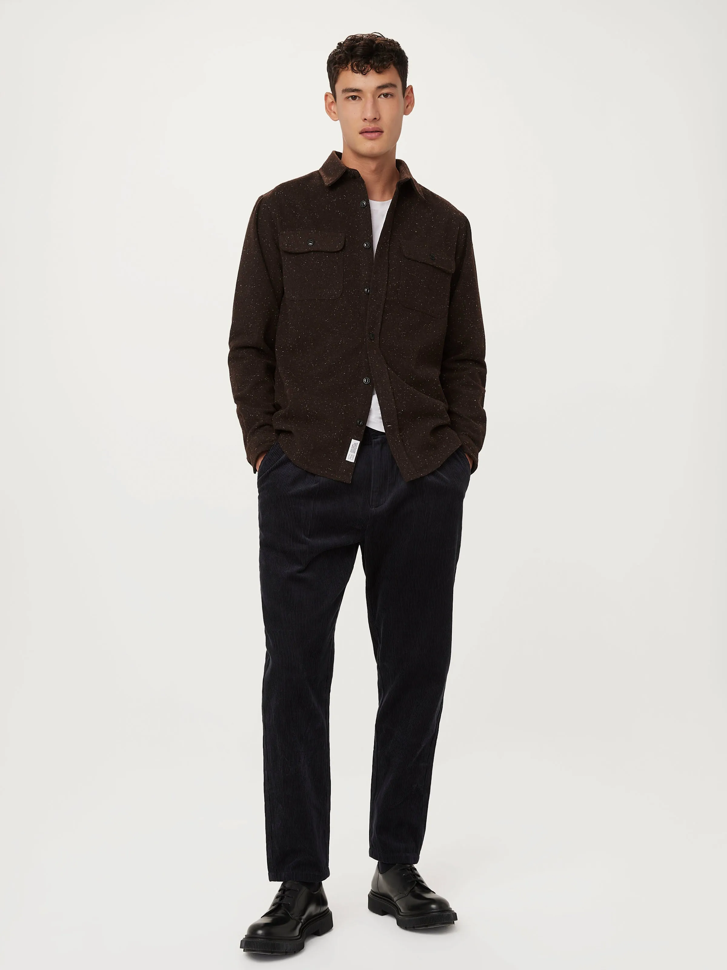 The Neppy Flannel Shirt in Dark Chocolate sold by Frank & Oak