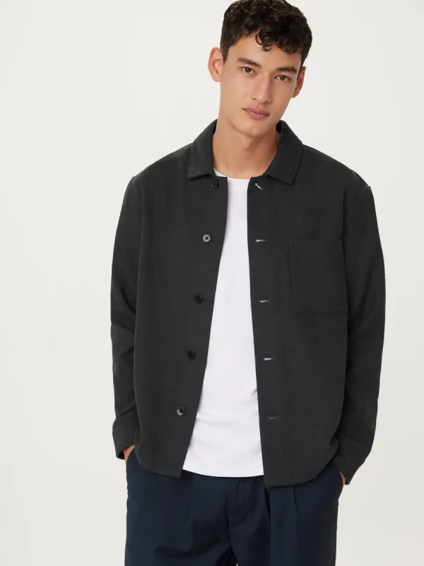 The Wool Blend Overshirt  in Storm Grey sold by Frank & Oak