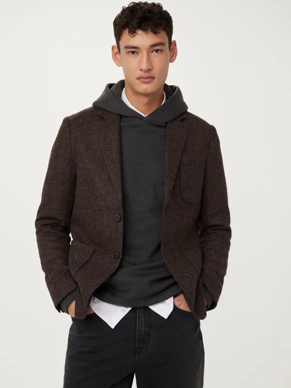 The Moon Heritage Blazer in Brown Heather sold by Frank & Oak