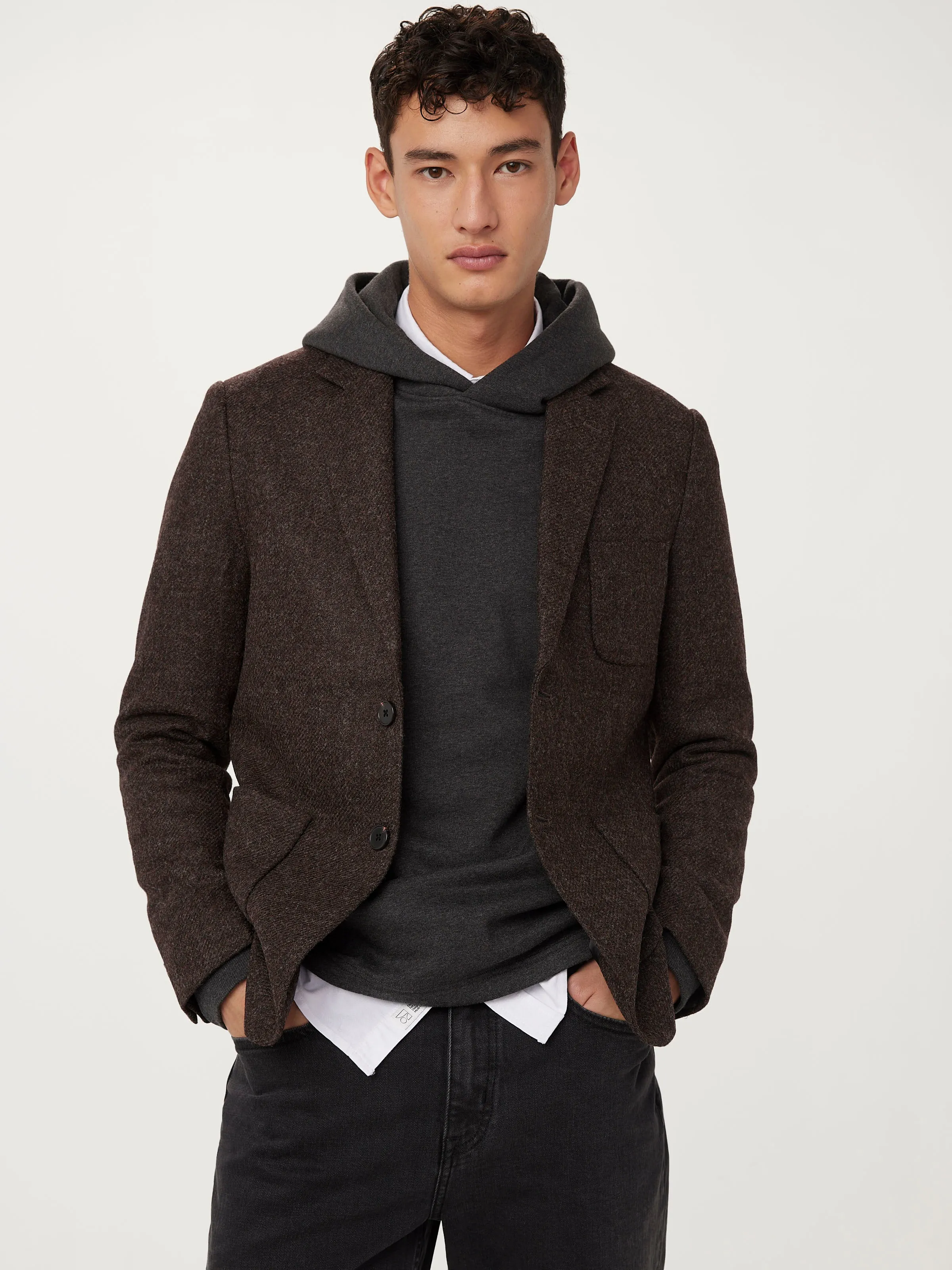 The Moon Heritage Blazer in Brown Heather sold by Frank & Oak