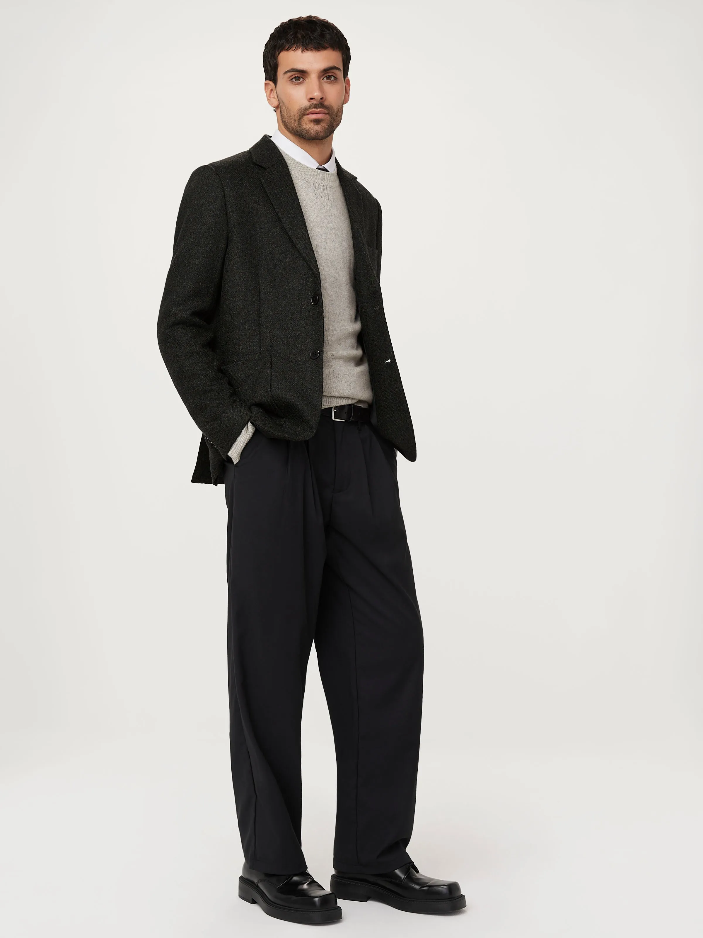 The Moon Heritage Blazer in Dark Green sold by Frank & Oak