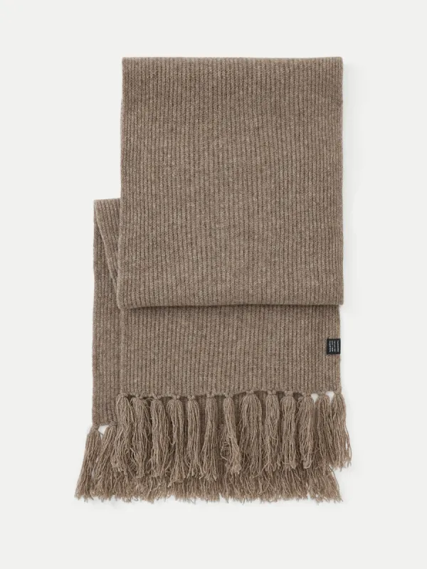 The Yak Wool Scarf in Brown Heather sold by Frank & Oak