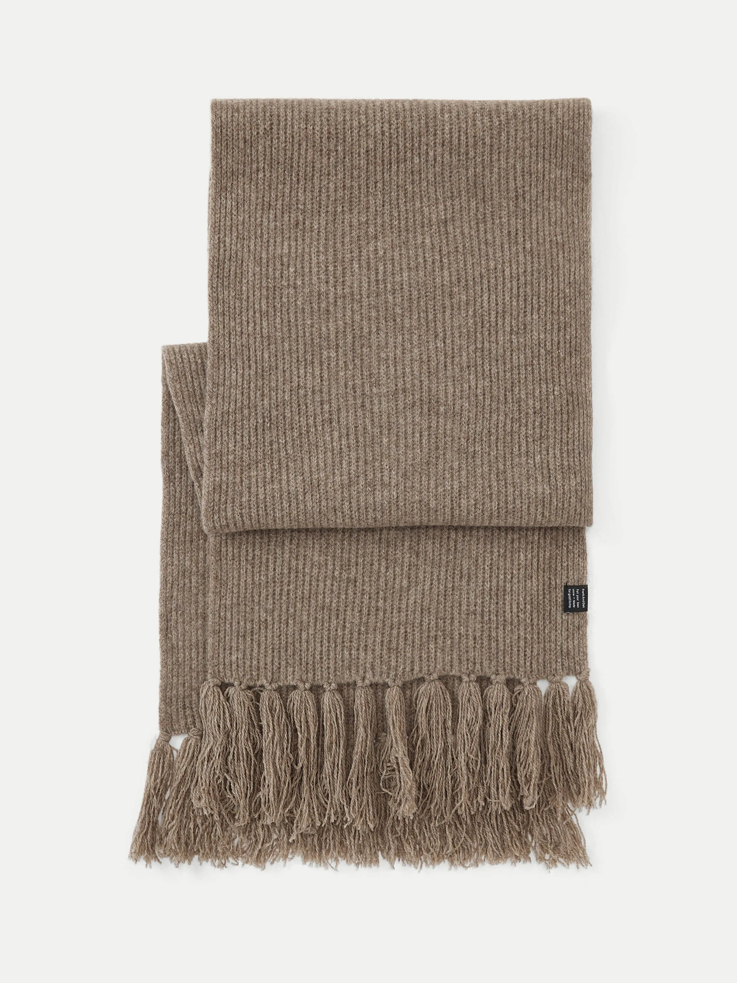 The Yak Wool Scarf in Brown Heather sold by Frank & Oak