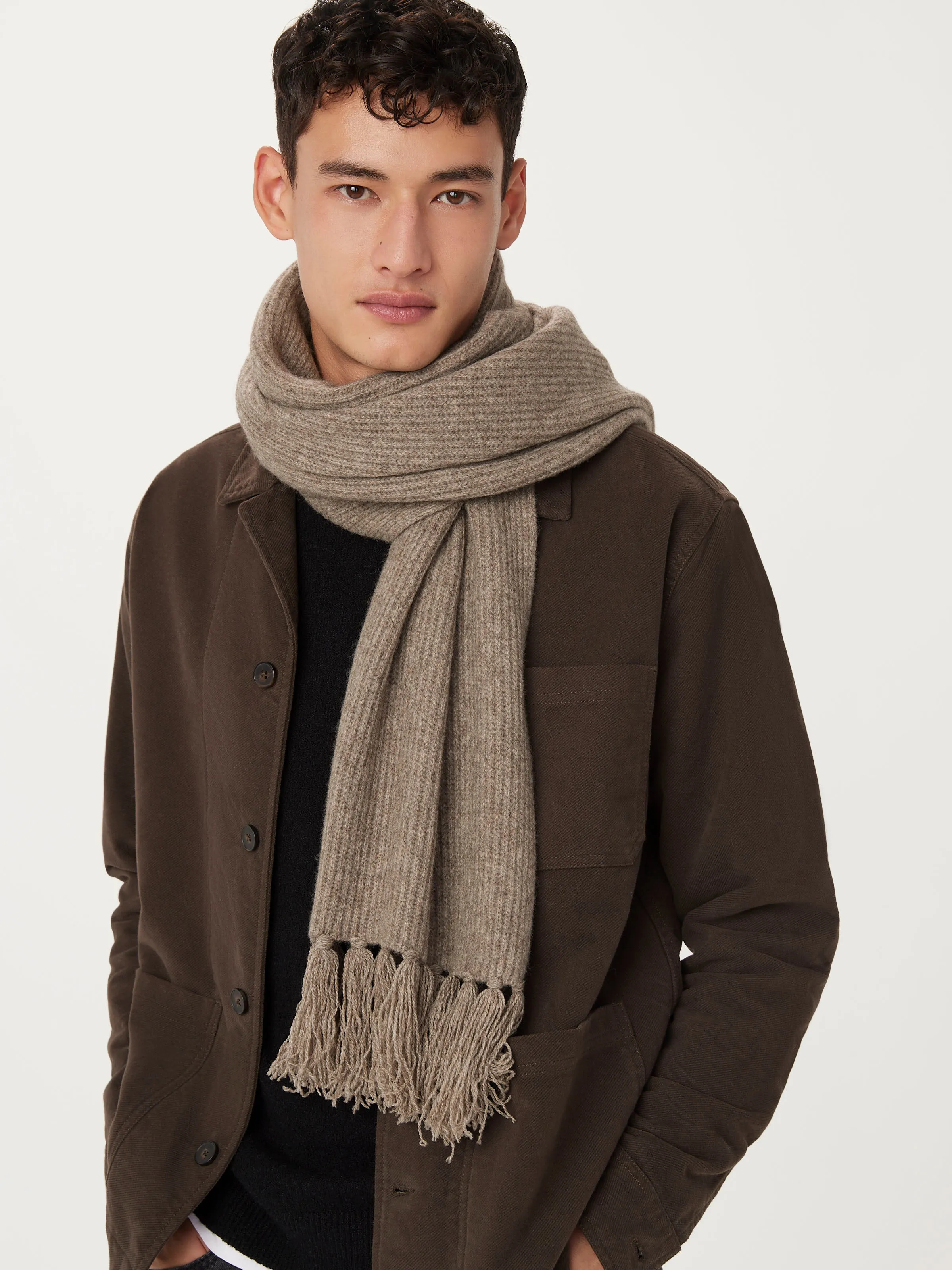 The Yak Wool Scarf in Brown Heather sold by Frank & Oak product image thumbnail 2