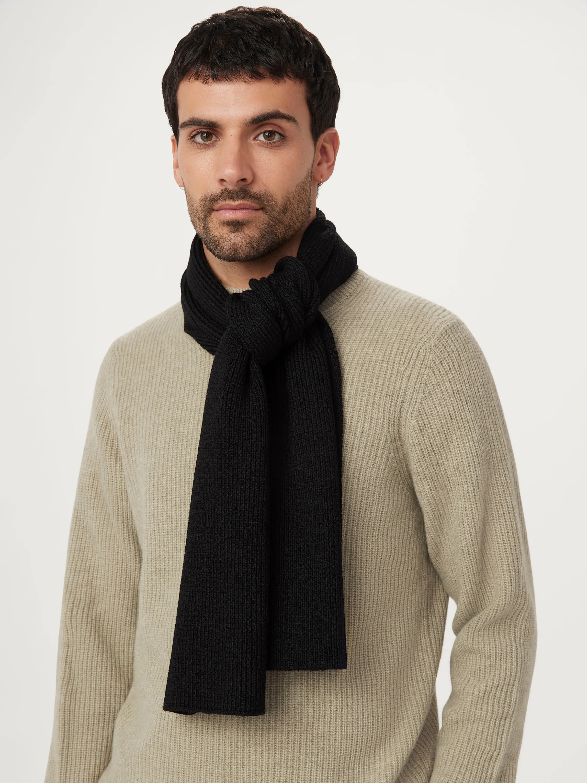 The Merino Wool Scarf in Black sold by Frank & Oak product image thumbnail 2