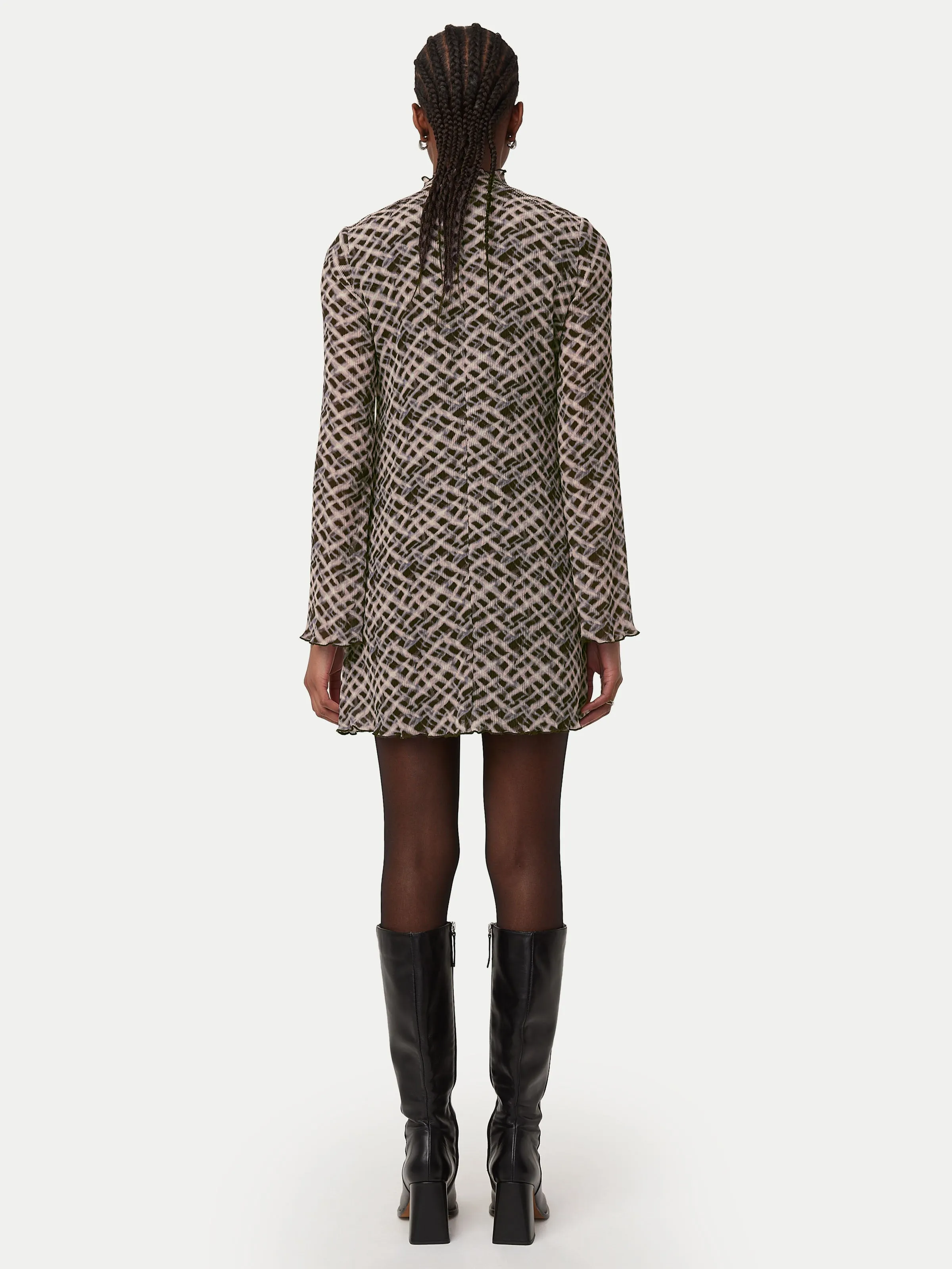 The Textured Long Sleeve Dress in Dark Chocolate sold by Frank & Oak product image thumbnail 3