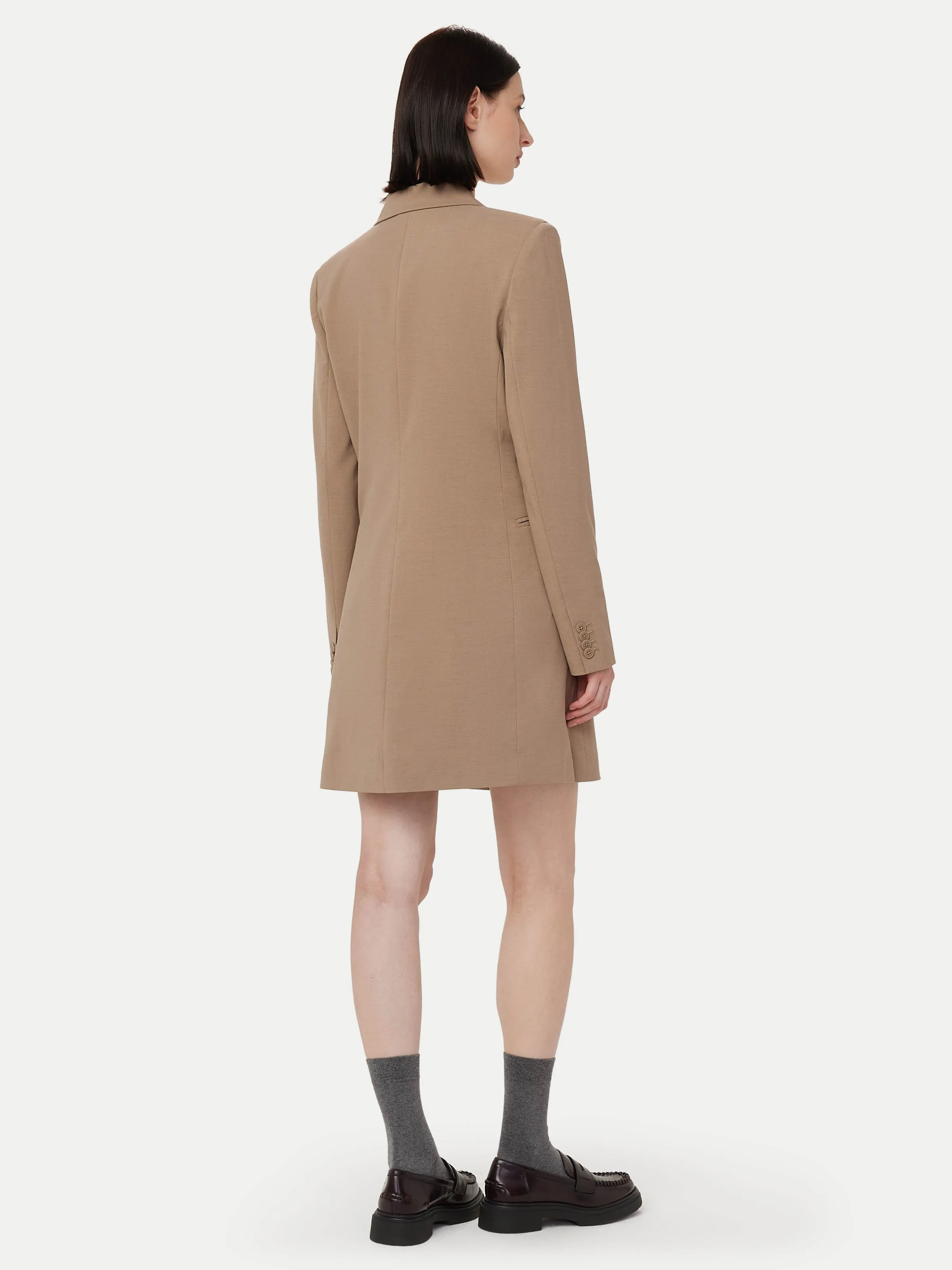 The Fitted Blazer Dress in Taupe sold by Frank & Oak product image thumbnail 4