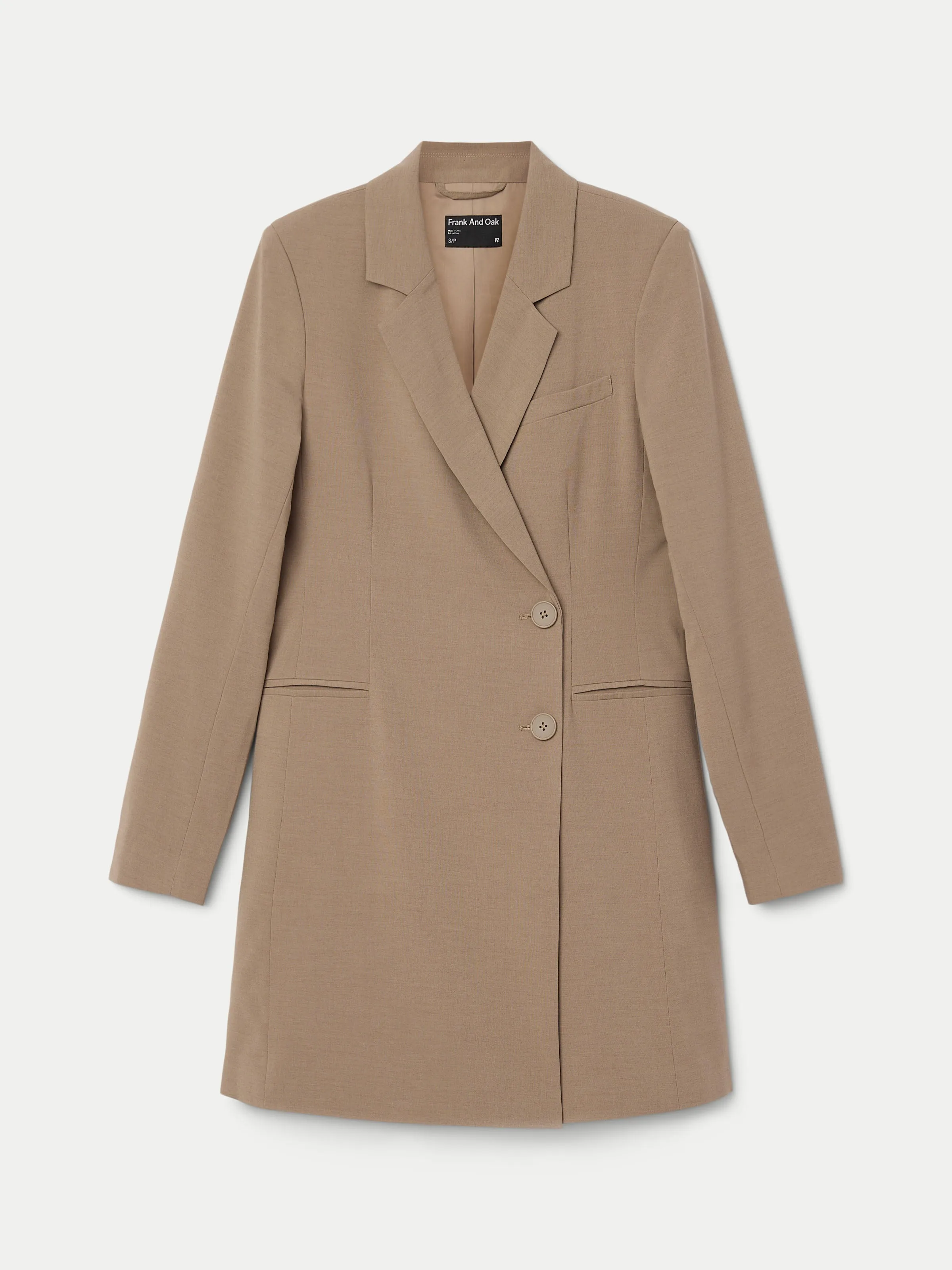 The Fitted Blazer Dress in Taupe sold by Frank & Oak product image thumbnail 5