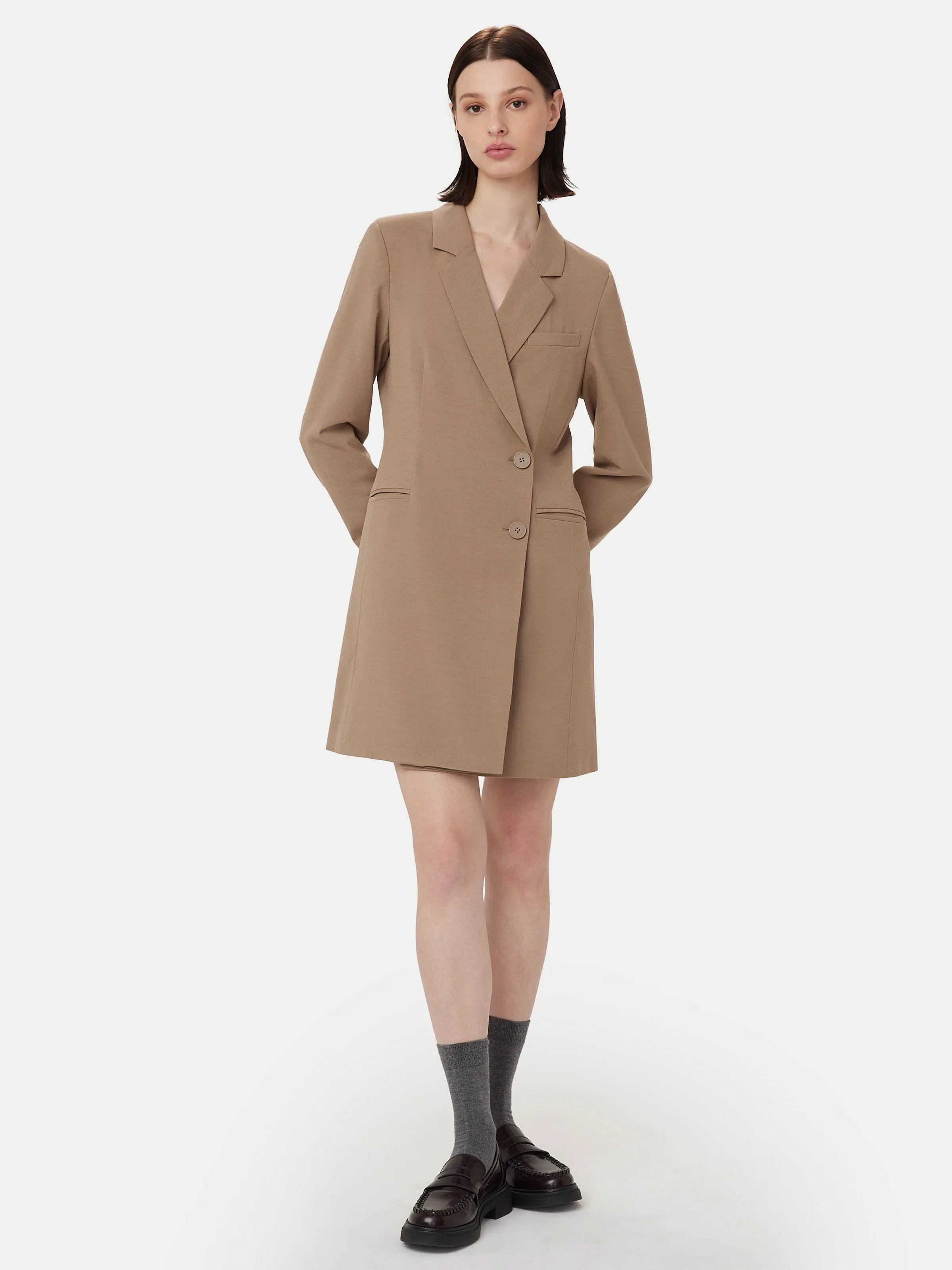 The Fitted Blazer Dress in Taupe sold by Frank & Oak product image thumbnail 2