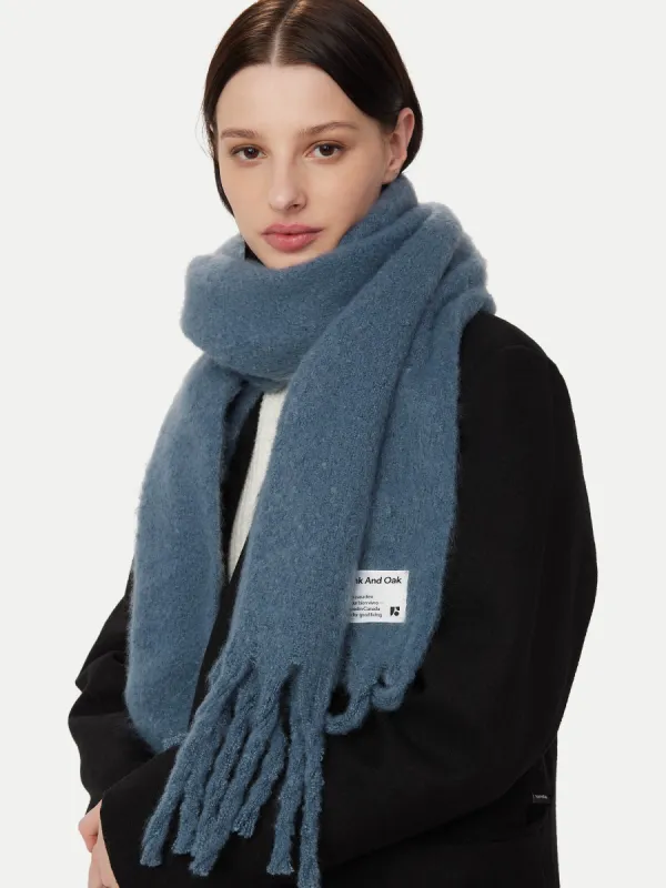 The Fuzzy Scarf in China Blue sold by Frank & Oak
