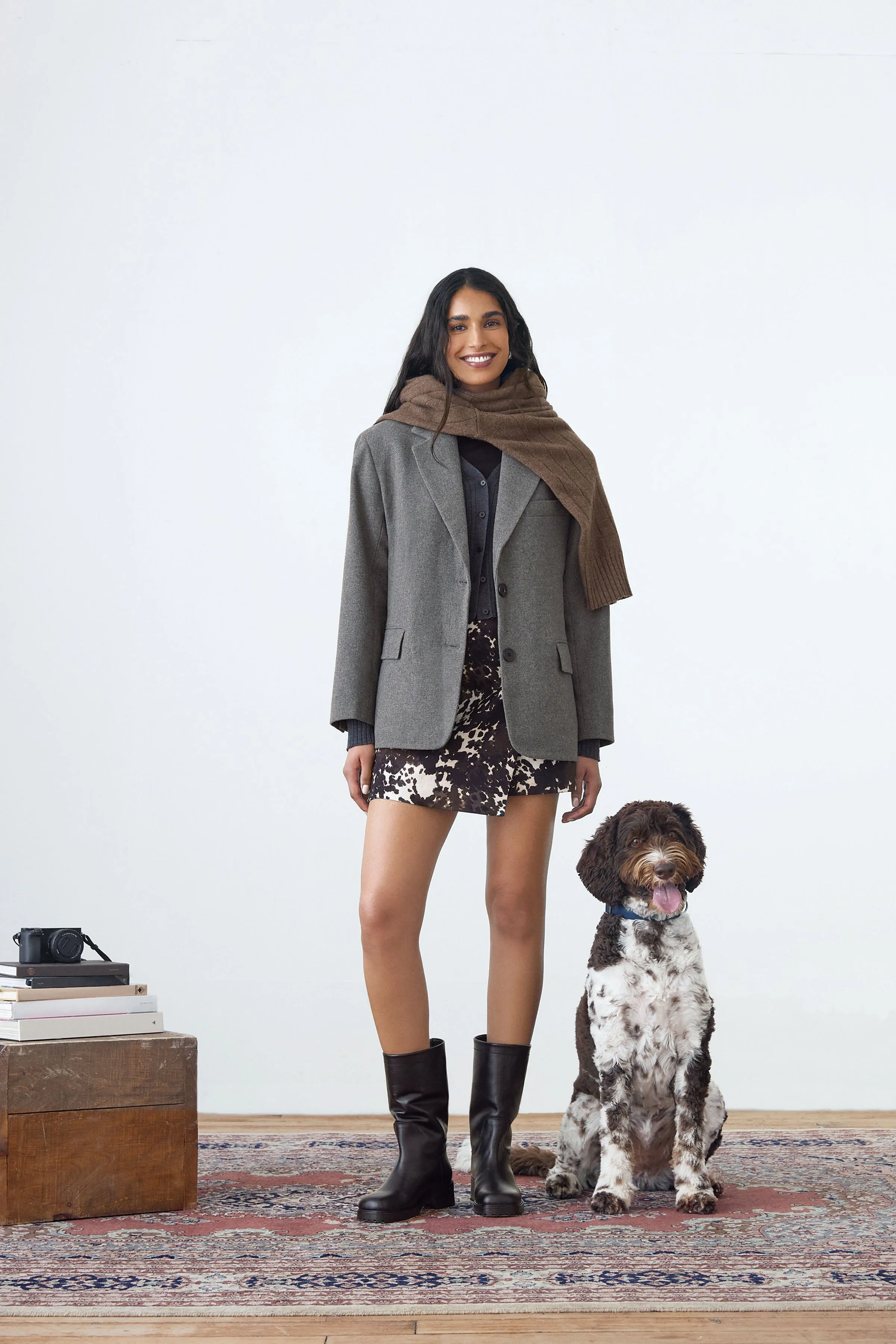 The Loose Recycled Wool Blazer in Grey Black sold by Frank & Oak product image thumbnail 2