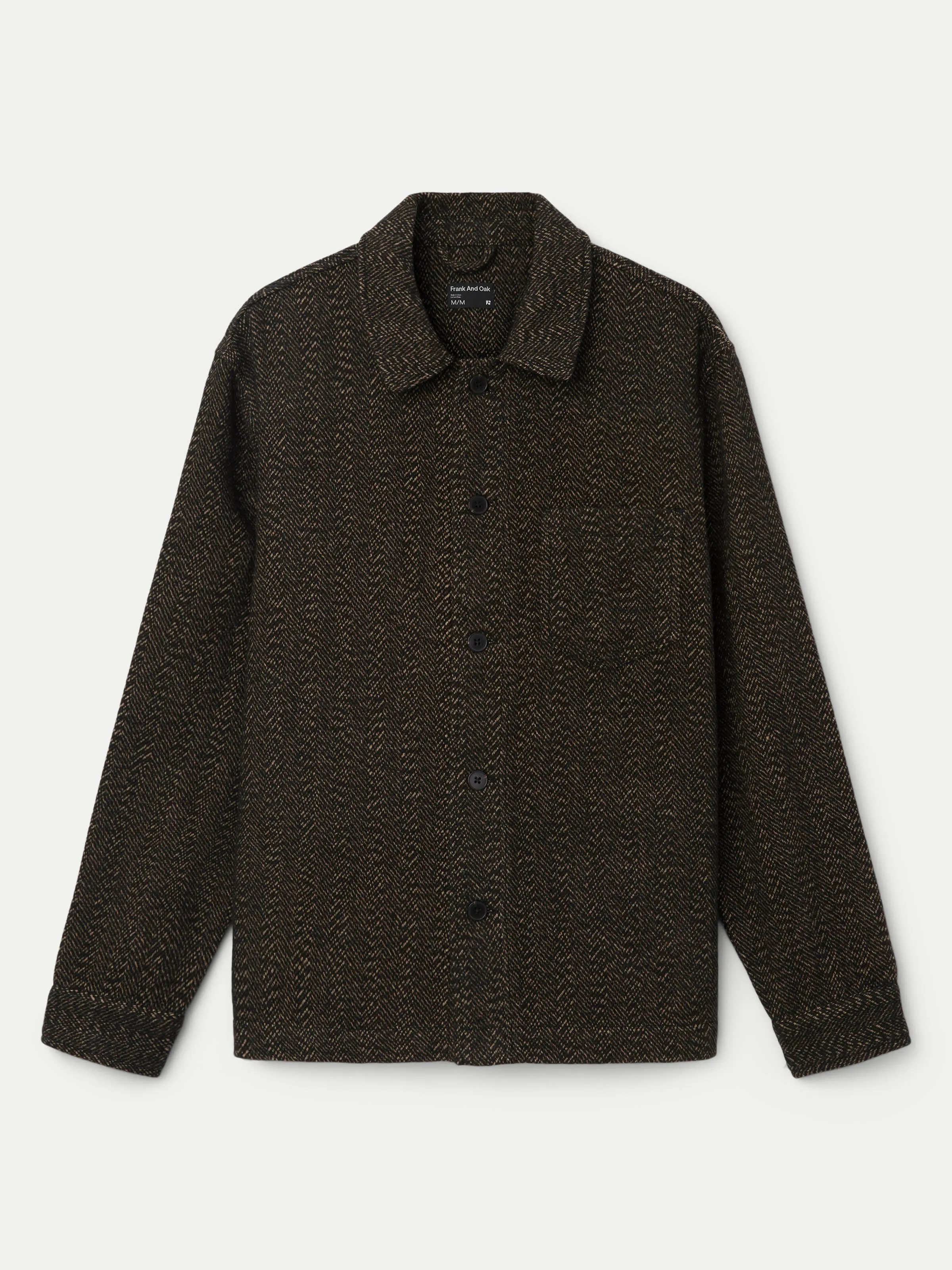 The Herringbone Overshirt in Brown Heather sold by Frank & Oak product image thumbnail 5