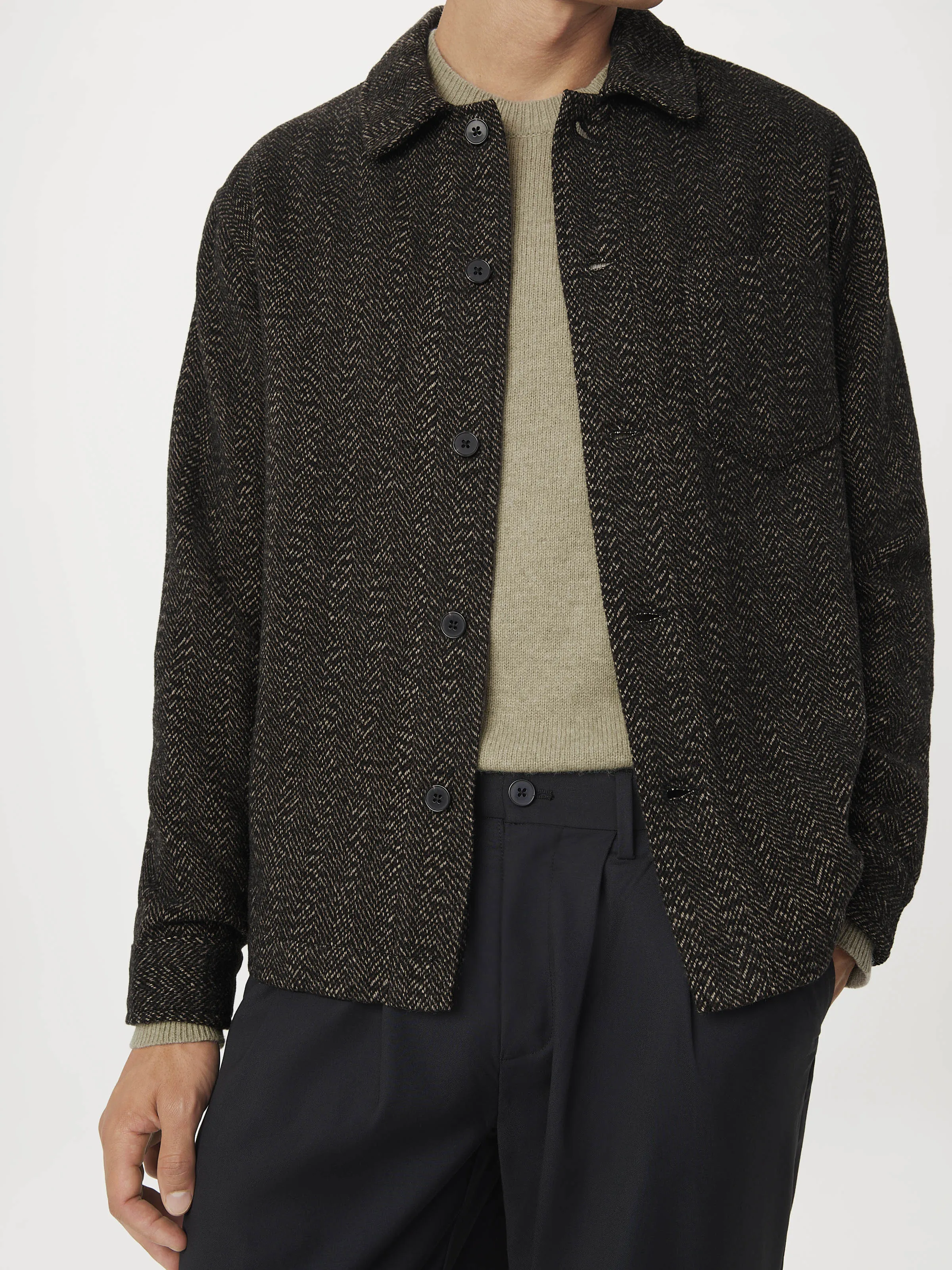 The Herringbone Overshirt in Brown Heather sold by Frank & Oak product image thumbnail 2