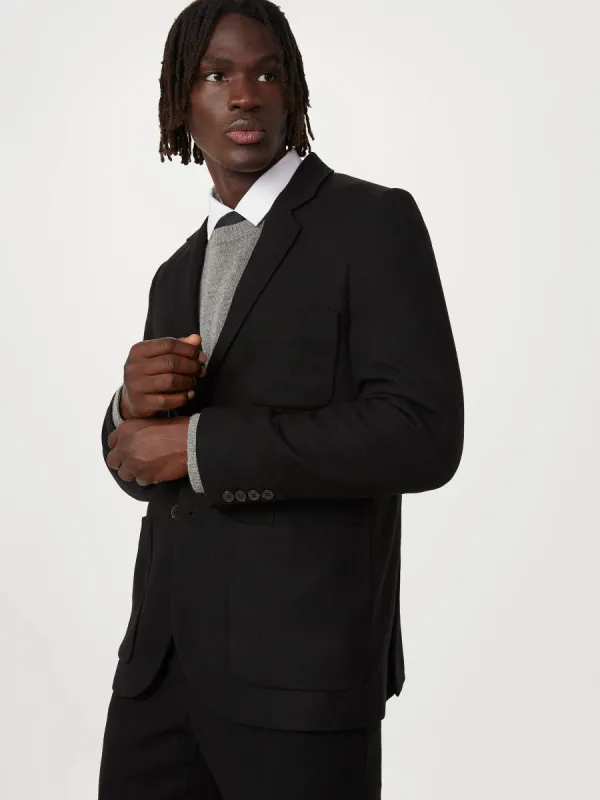 The Recycled Wool Blazer in Black sold by Frank & Oak