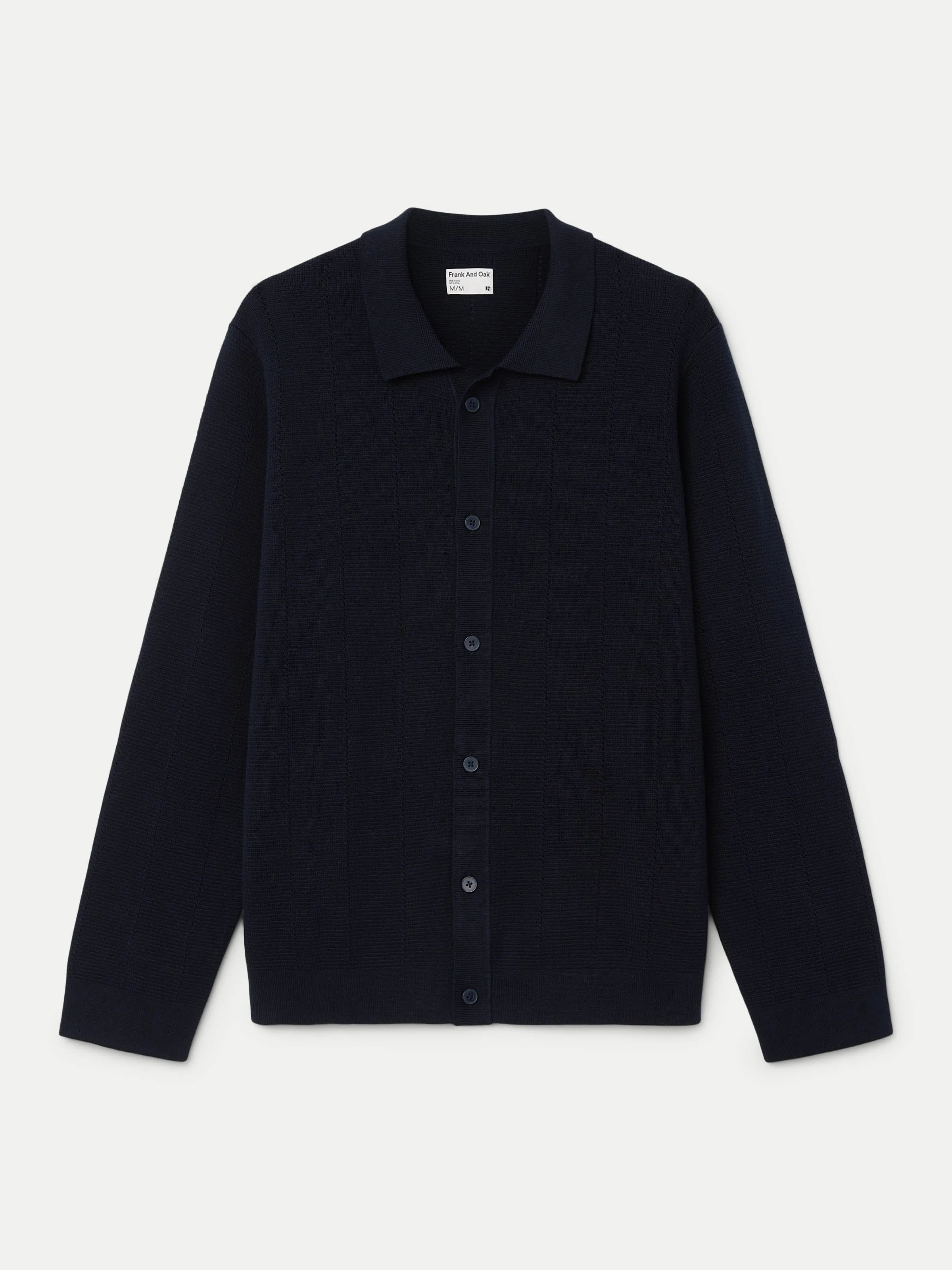 The Pointelle Knit Overshirt in Deep Blue sold by Frank & Oak product image thumbnail 5