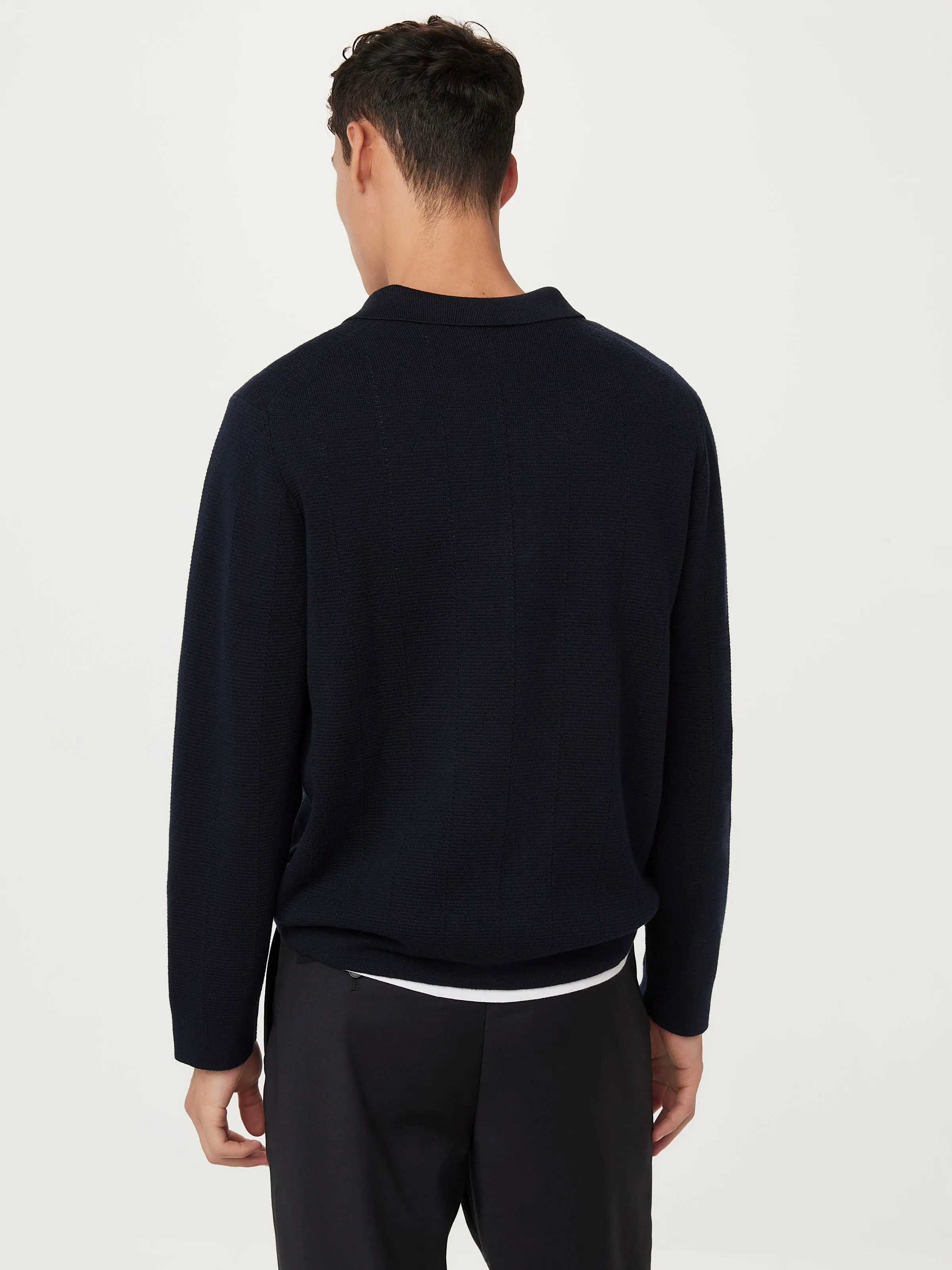 The Pointelle Knit Overshirt in Deep Blue sold by Frank & Oak product image thumbnail 3