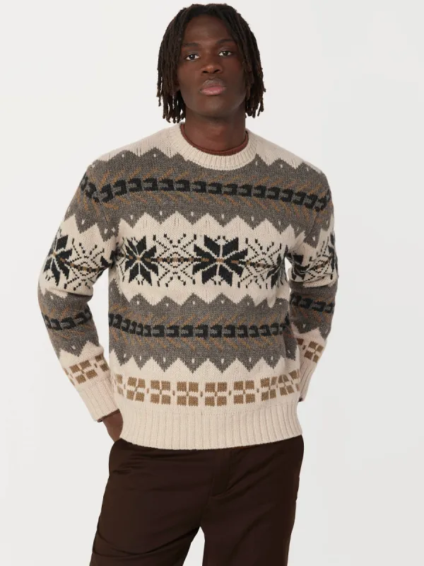 The Lambswool Jacquard Sweater  in Light Beige sold by Frank & Oak
