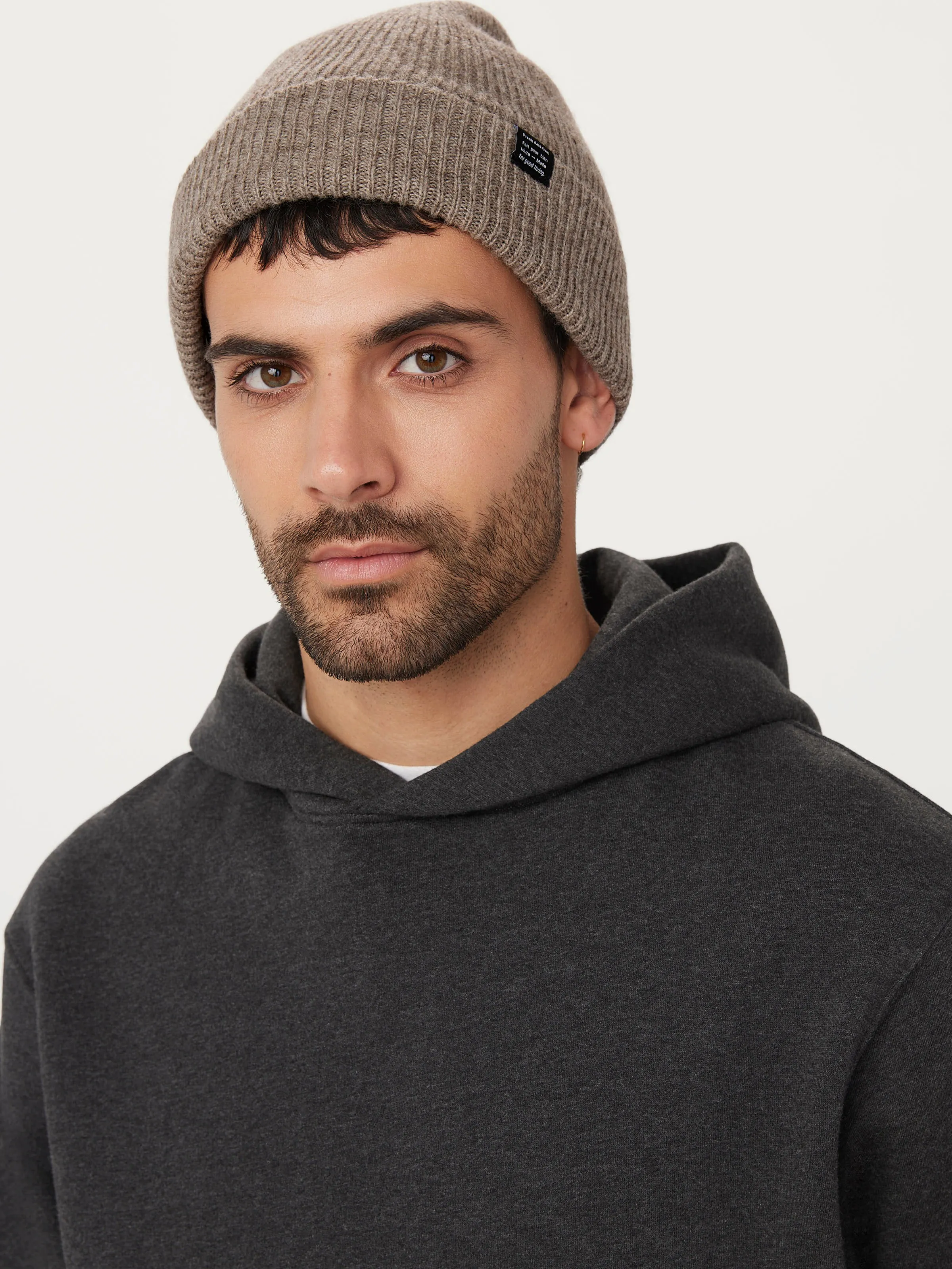 The Yak Wool Beanie in Brown Heather sold by Frank & Oak product image thumbnail 2