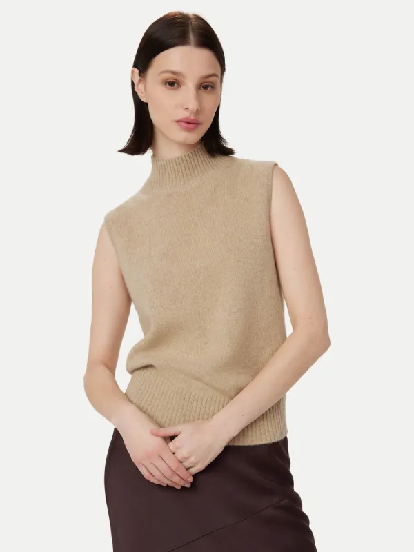 The Yak Wool Sweater Vest in Light Beige sold by Frank & Oak