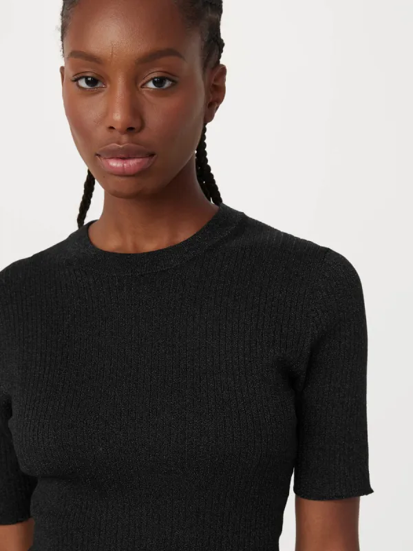 The Elbow Sleeve Sparkly Sweater  in Black sold by Frank & Oak