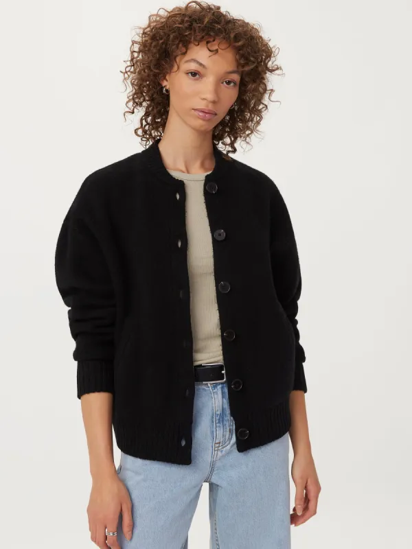 The Merino Wool Bomber  in Black sold by Frank & Oak