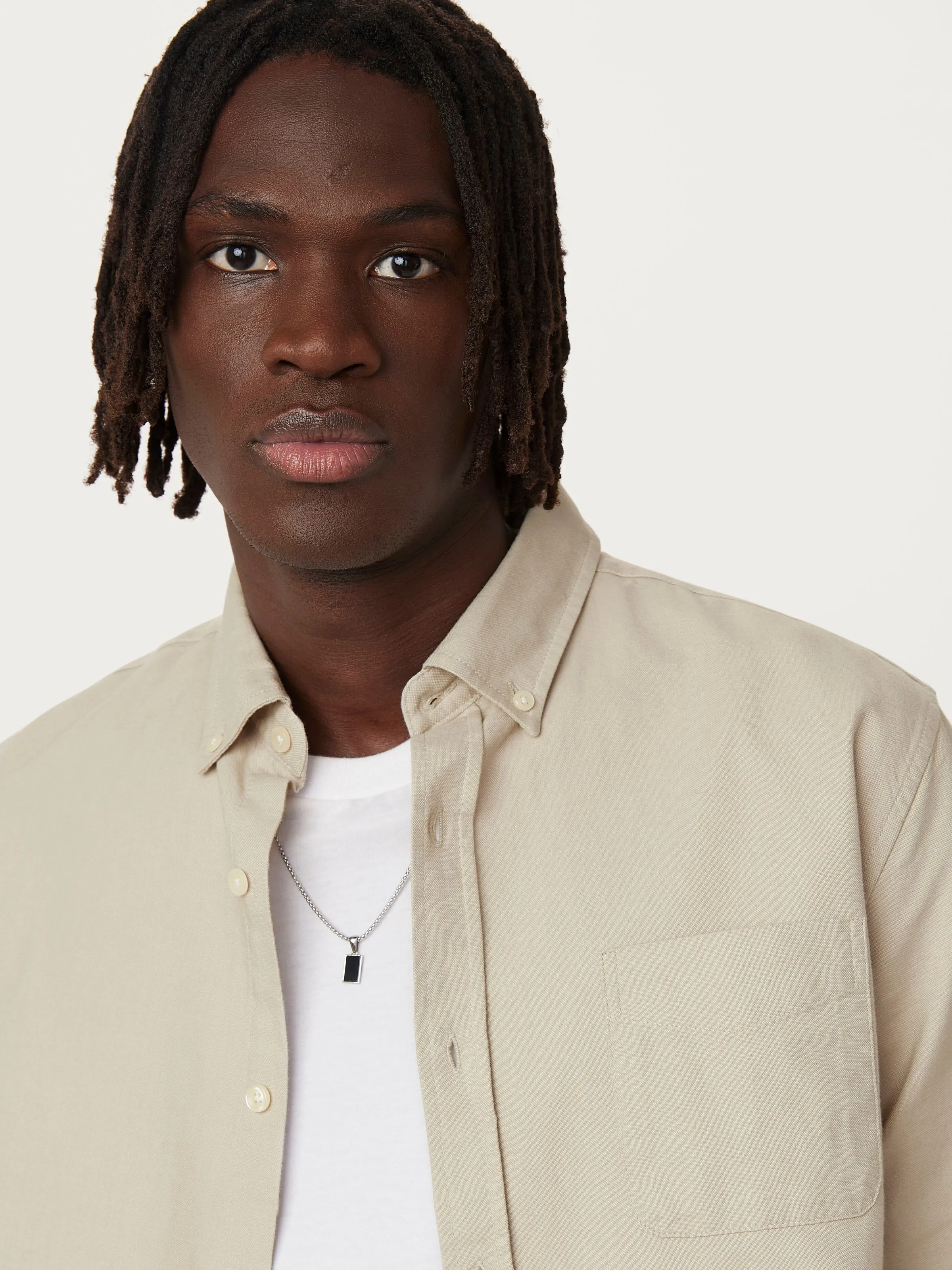 The Jasper Oxford Shirt in Light Greige sold by Frank & Oak product image thumbnail 4