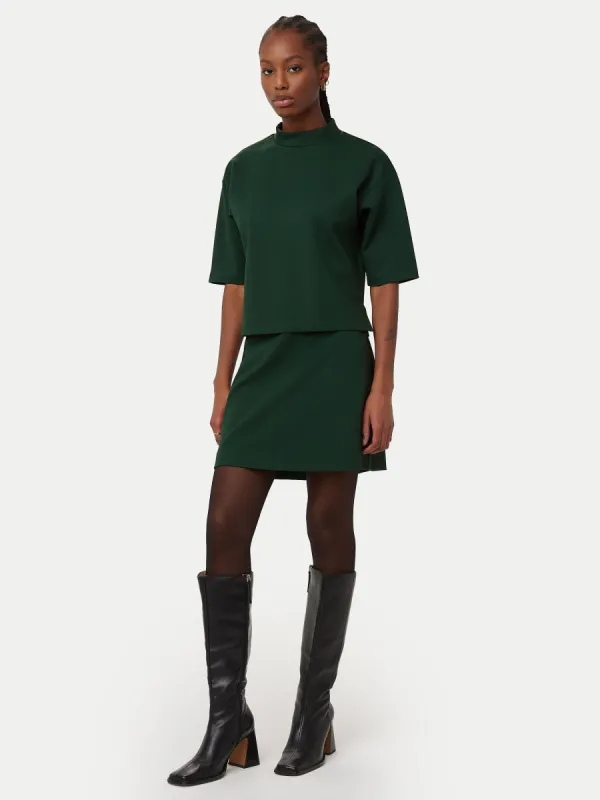 The Elbow Sleeve Mock Neck in Pine Grove sold by Frank & Oak