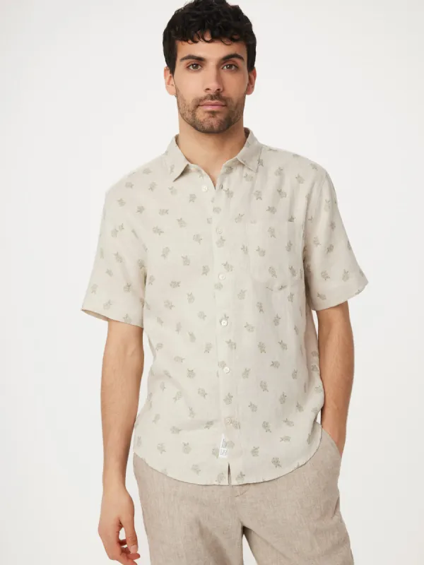 The Short Sleeve Linen Shirt in Natural Light sold by Frank & Oak