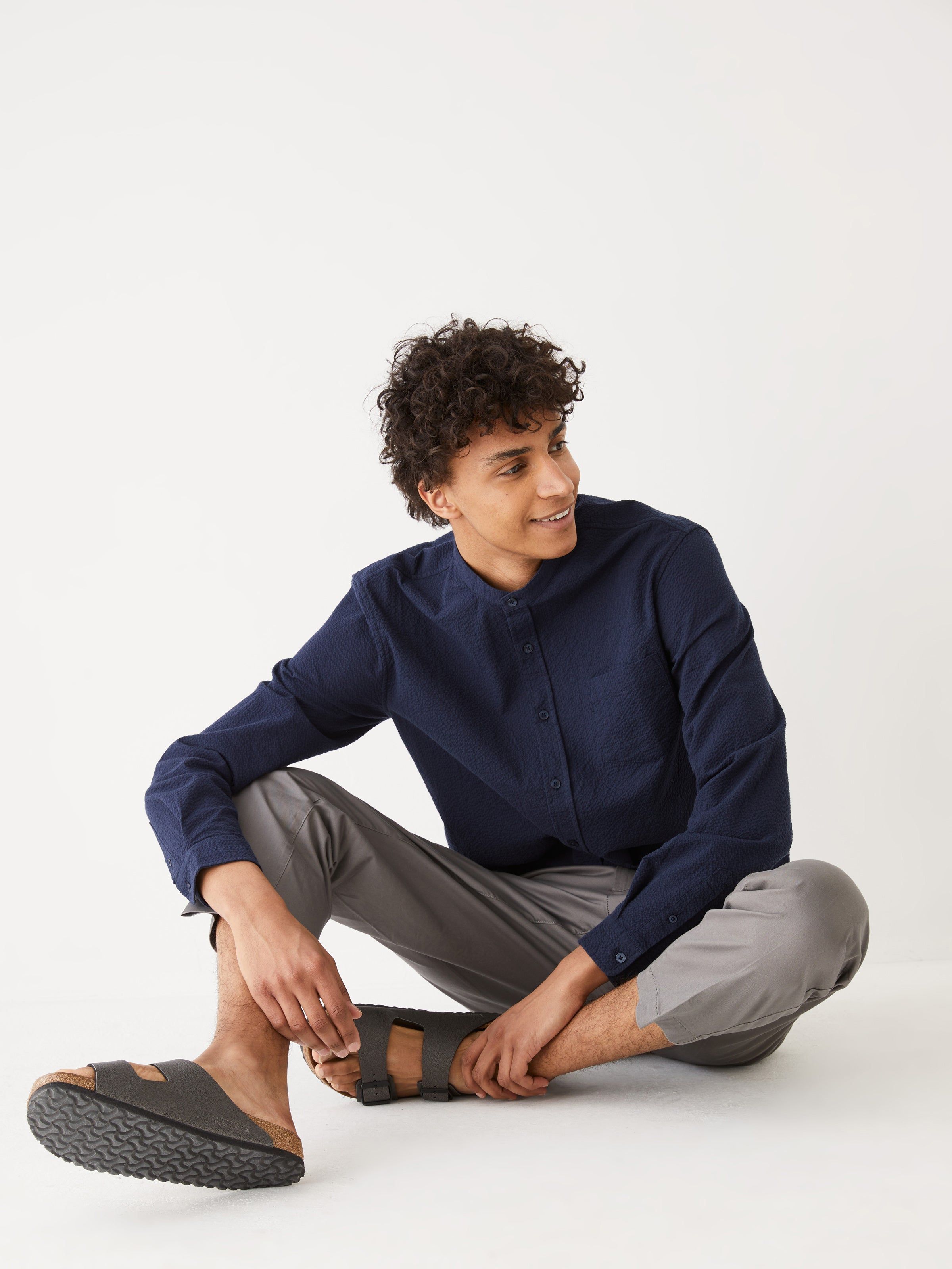 The Seersucker Shirt in Dark Blue sold by Frank & Oak product image thumbnail 4