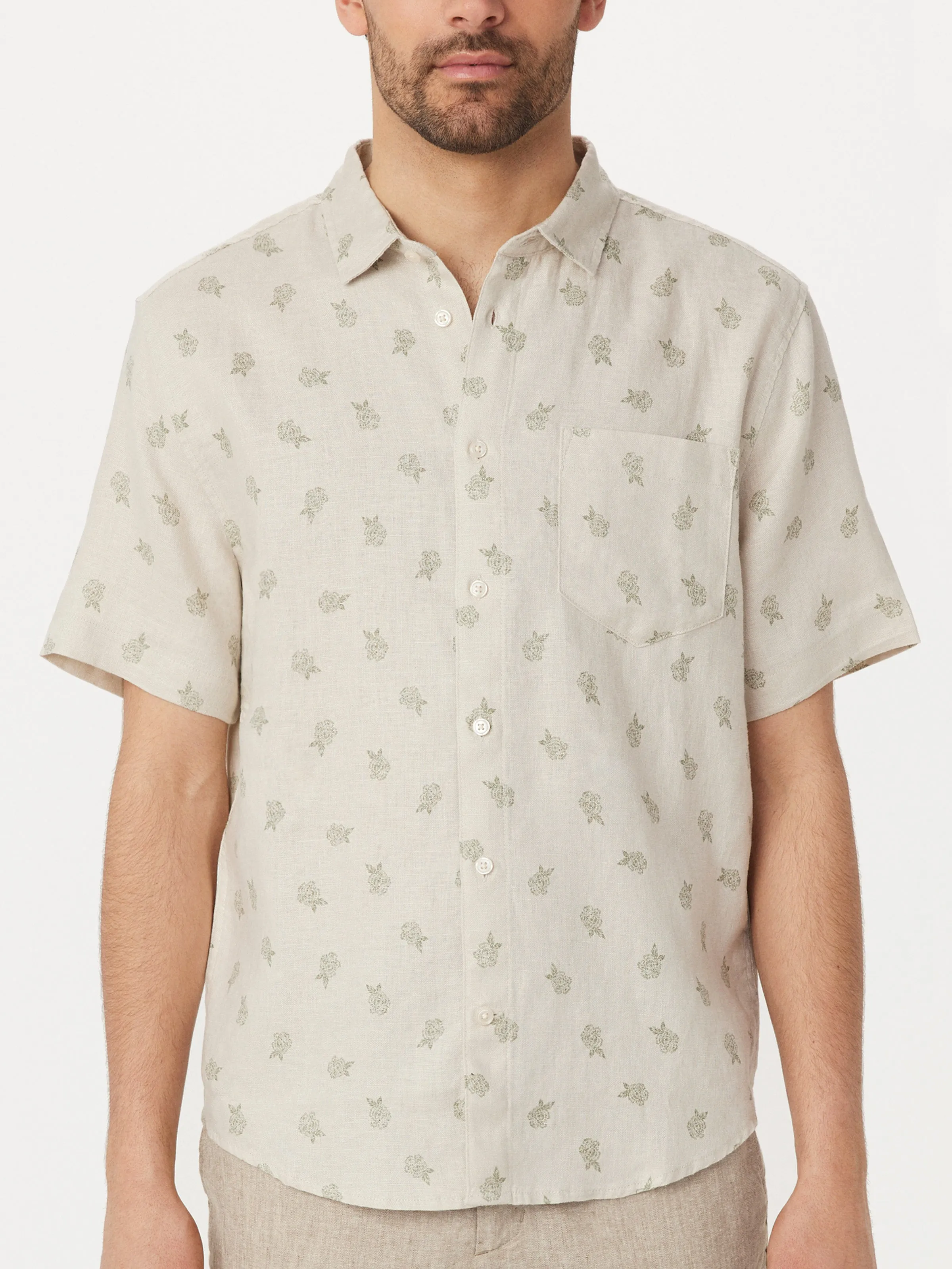 The Short Sleeve Linen Shirt in Natural Light sold by Frank & Oak product image thumbnail 3