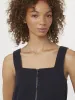 The Twill Pinafore Dress in Dark Navy sold by Frank & Oak