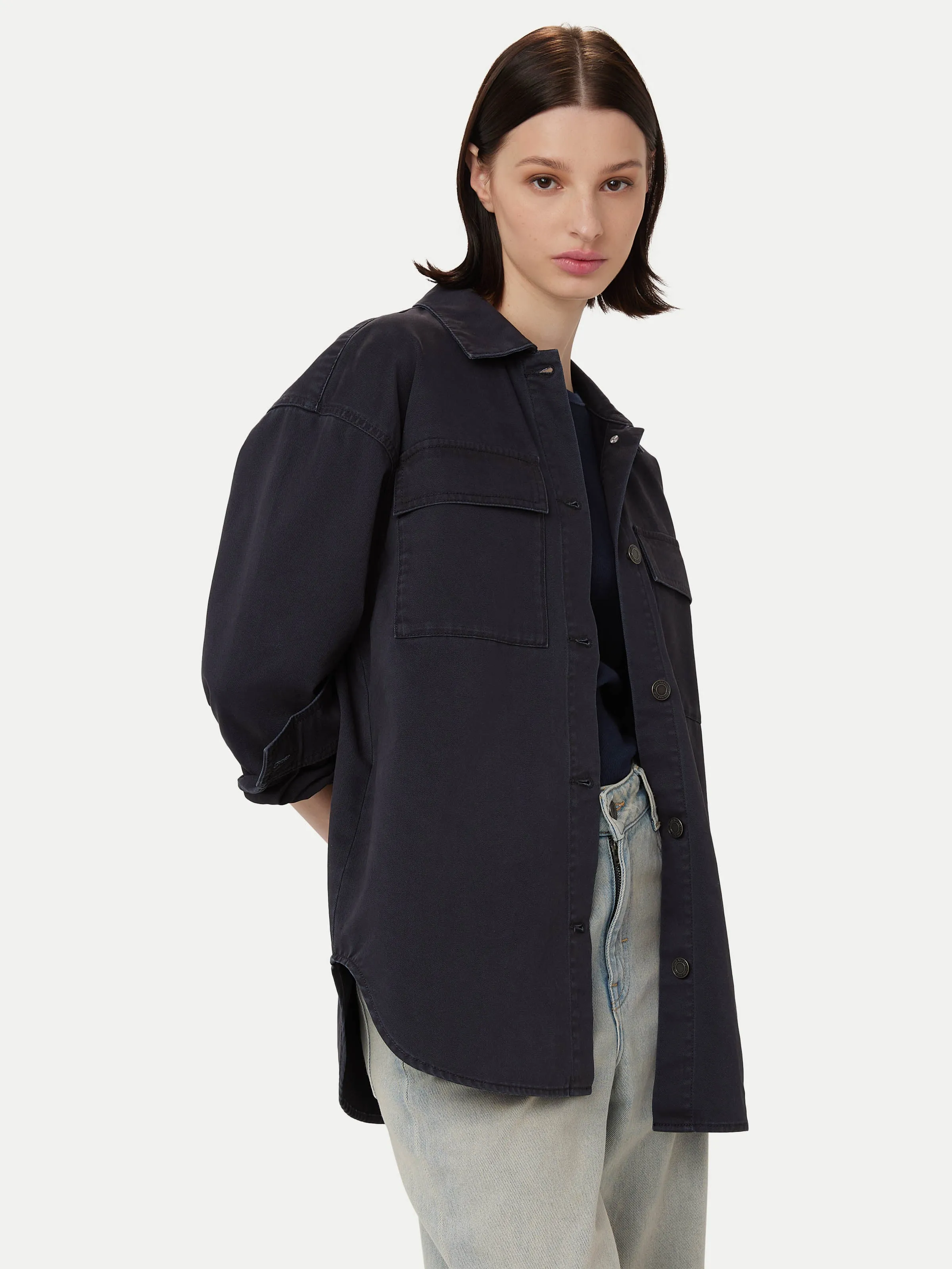 The Twill Overshirt in Dark Navy sold by Frank & Oak product image thumbnail 3