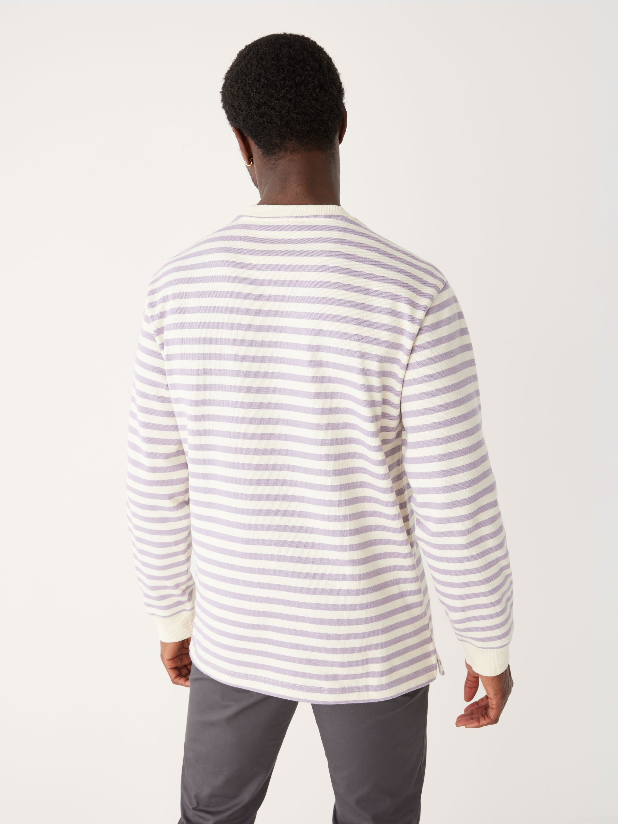 The Long Sleeve Striped T-Shirt in Lavender Grey sold by Frank & Oak product image thumbnail 3