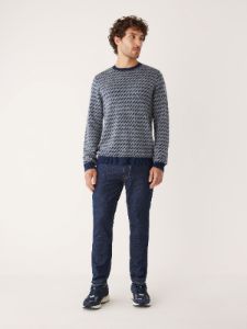 The Merino Jacquard Sweater in Flint Grey sold by Frank & Oak