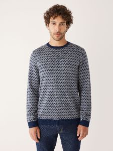 The Merino Jacquard Sweater in Flint Grey sold by Frank & Oak