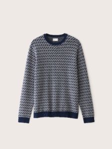 The Merino Jacquard Sweater in Flint Grey sold by Frank & Oak
