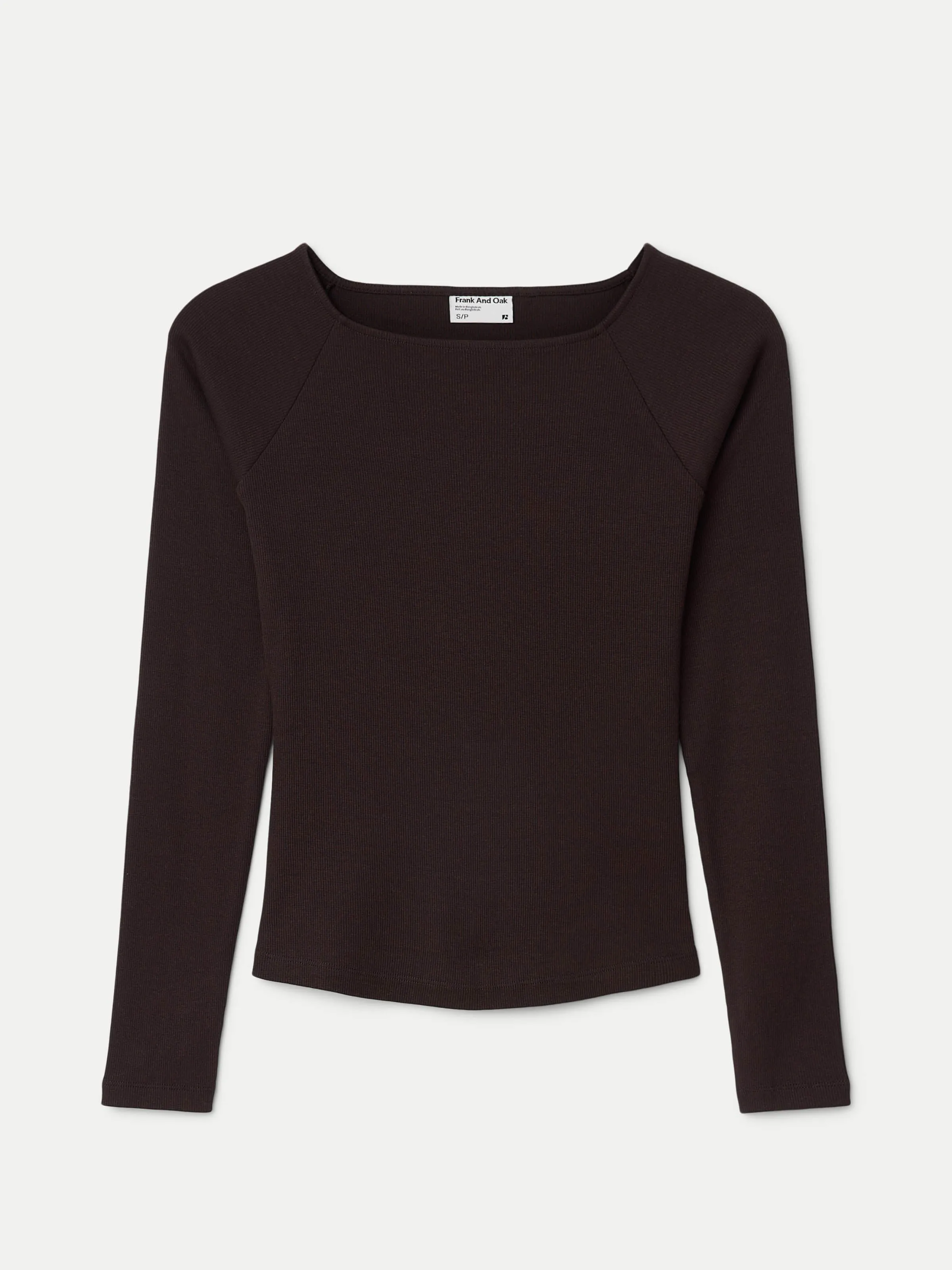 The Open Neck Long Sleeve T-Shirt in Dark Chocolate sold by Frank & Oak product image thumbnail 5