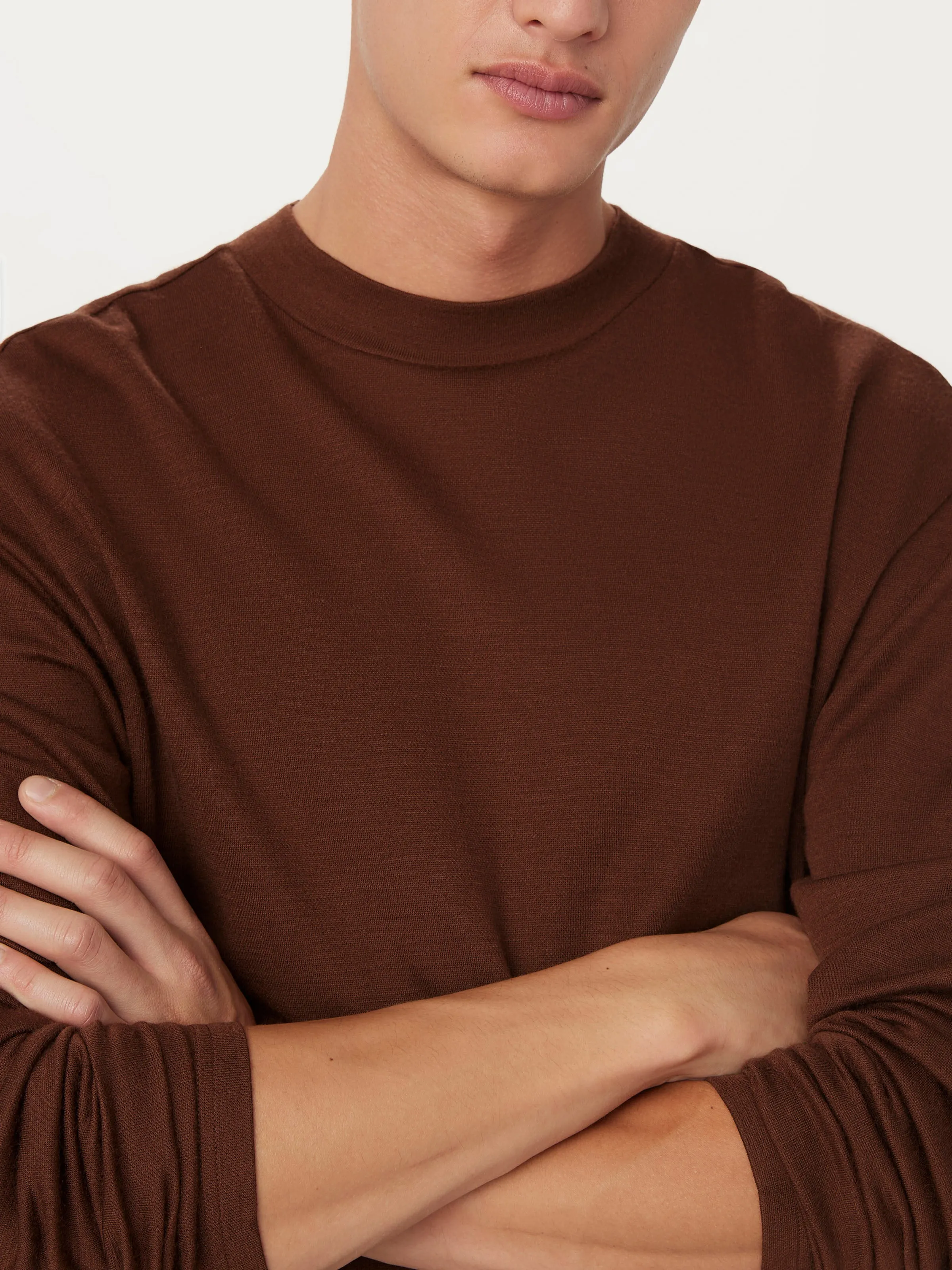 The Merino Wool Mock Neck in Cappuccino sold by Frank & Oak product image thumbnail 3